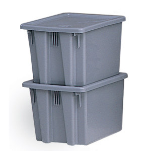 Rubbermaid® Commercial Palletote Box, 19 gal, 23.5 x 19.5 x 10, Gray